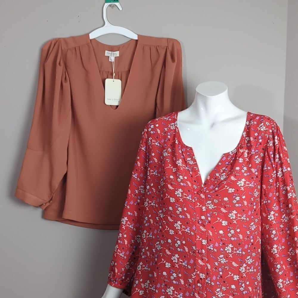 Flowy blouse bundle, floral, some small